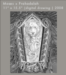 Moses + Prahalada | Digital Drawing | 11" x 15.5"