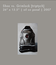 Shox vs. Grimlock [triptych] | Oil on Panel